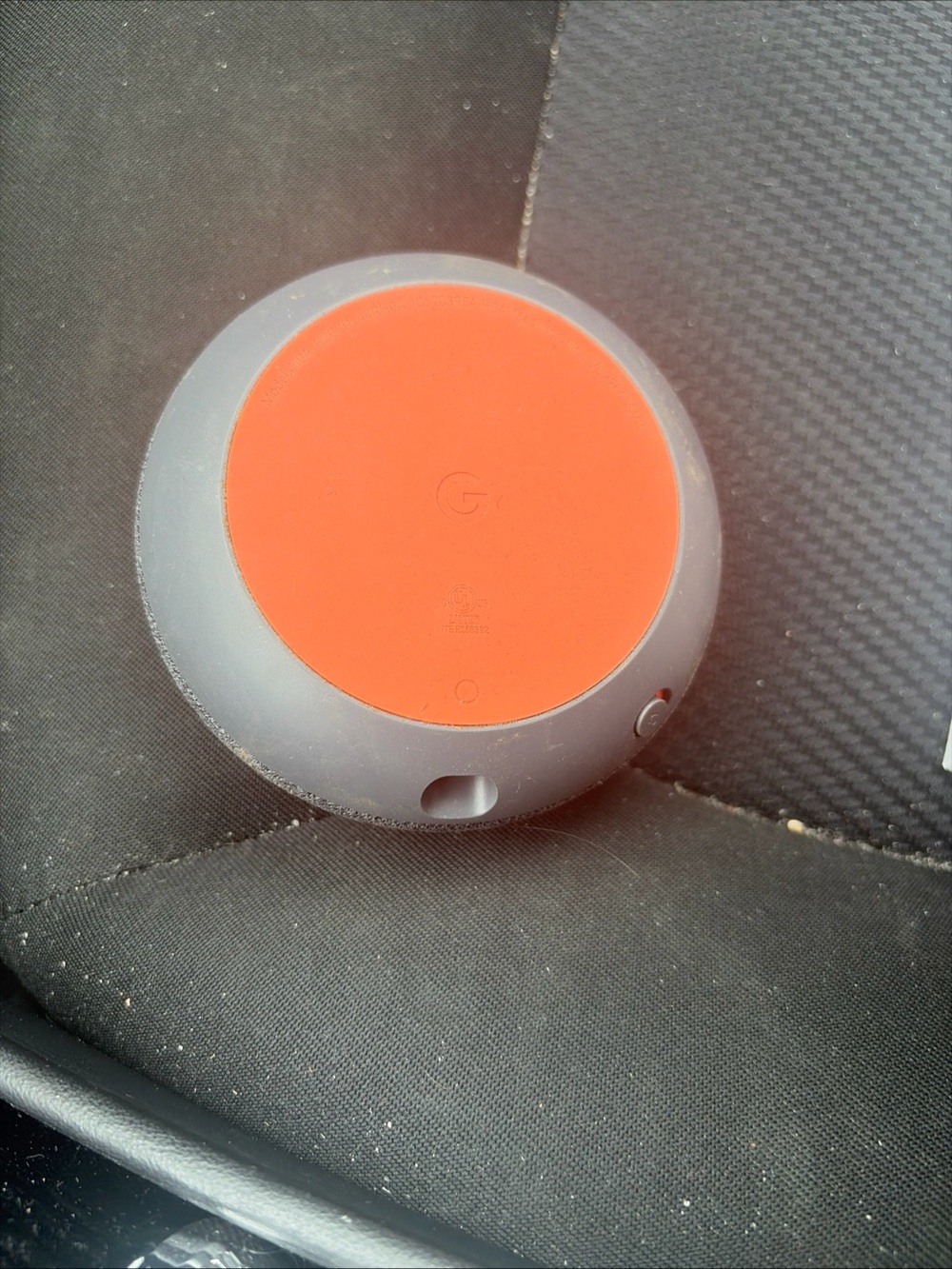 Google Compact Round Portable Speaker - Orange and Gray